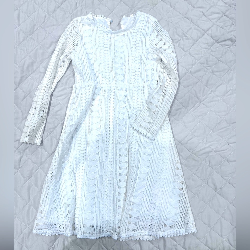 Girls white/cream lace dress size 7